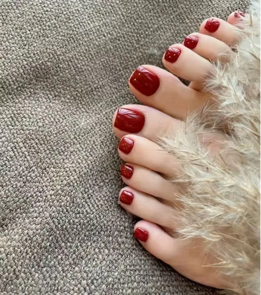 【練習】【Foot】 ワンカラー・ラメの写真