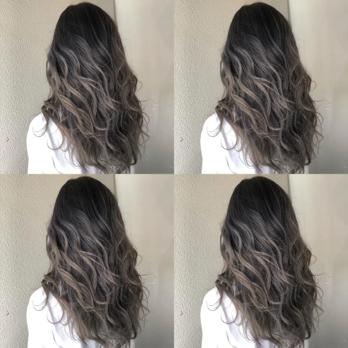 セミロング カラー バレイヤージュ ブリーチ レイヤーカット あさだ しゅうたろうのヘアスタイル