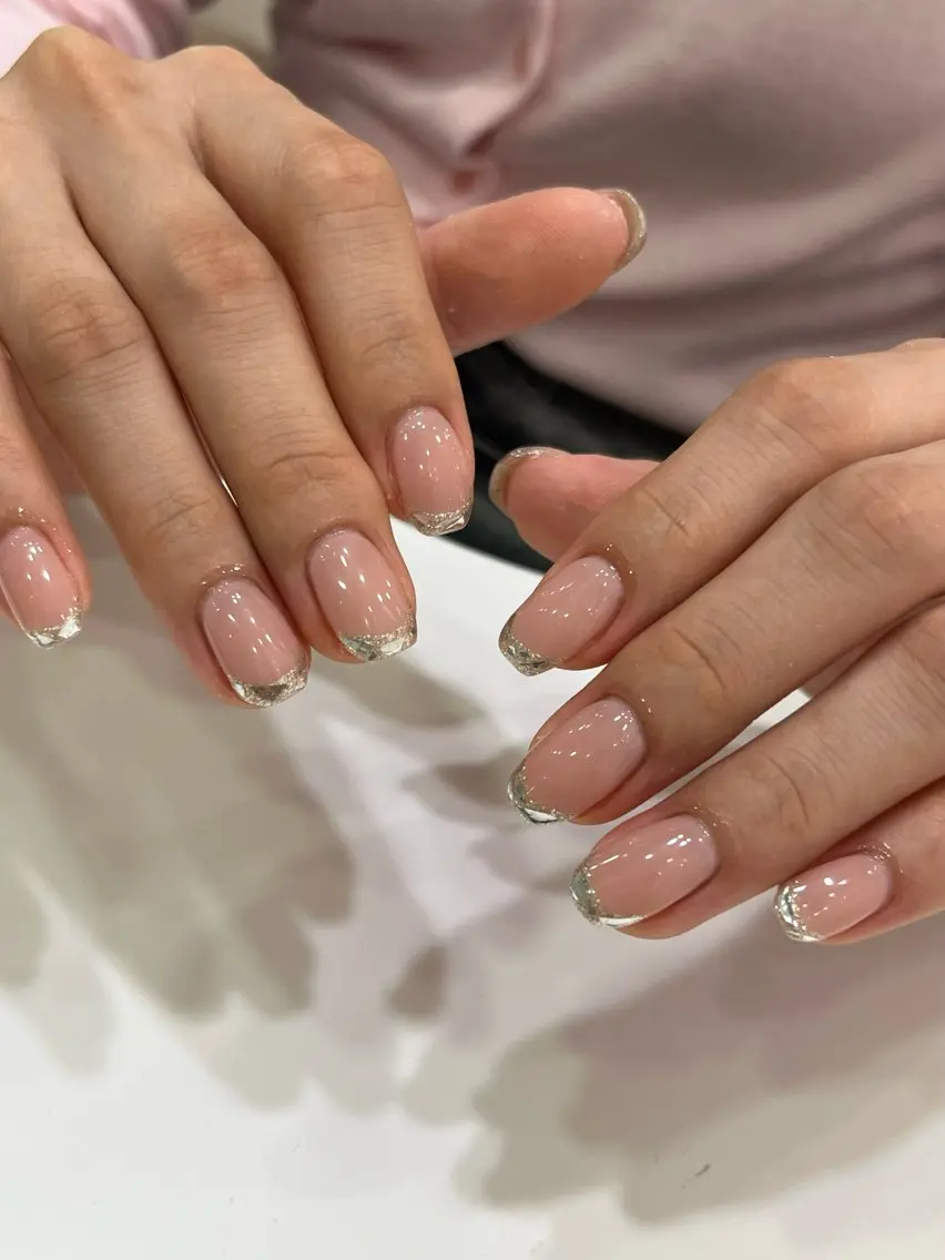 ネイル フレンチネイル ガラスフレンチ ハンドネイル grancieux 青葉台/Natsuのネイルデザイン