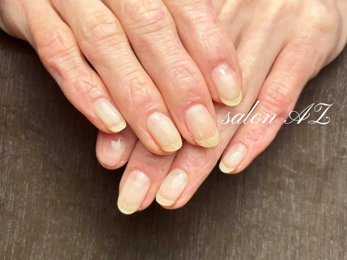ネイル 桜ネイル 長さ出し フットネイル フレンチネイル ジェルネイル salon AZのネイルデザイン