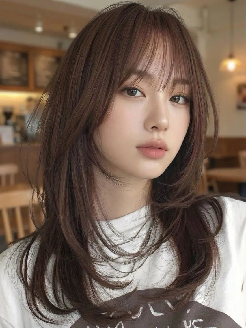 ロング カラー カット ヘアカラー トリートメント 上品韓国ヘア レイヤー/ayaのヘアスタイル
