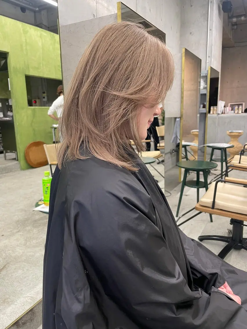 セミロング 韓国風ヘア レイヤーカット 似合わせカット 小顔カット カット 福岡海外風レイヤー/ ゴトリのヘアスタイル