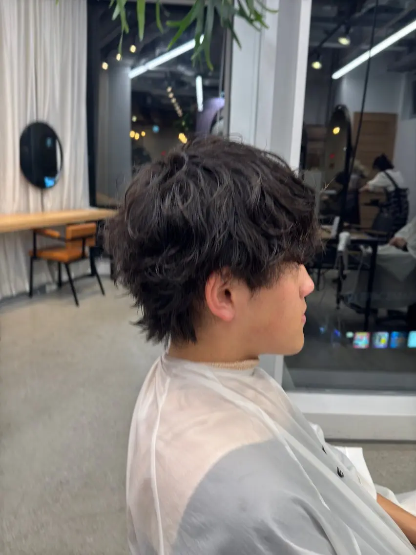 ミディアム メンズ 渋谷パーマNo.1 うえちりくのヘアスタイル