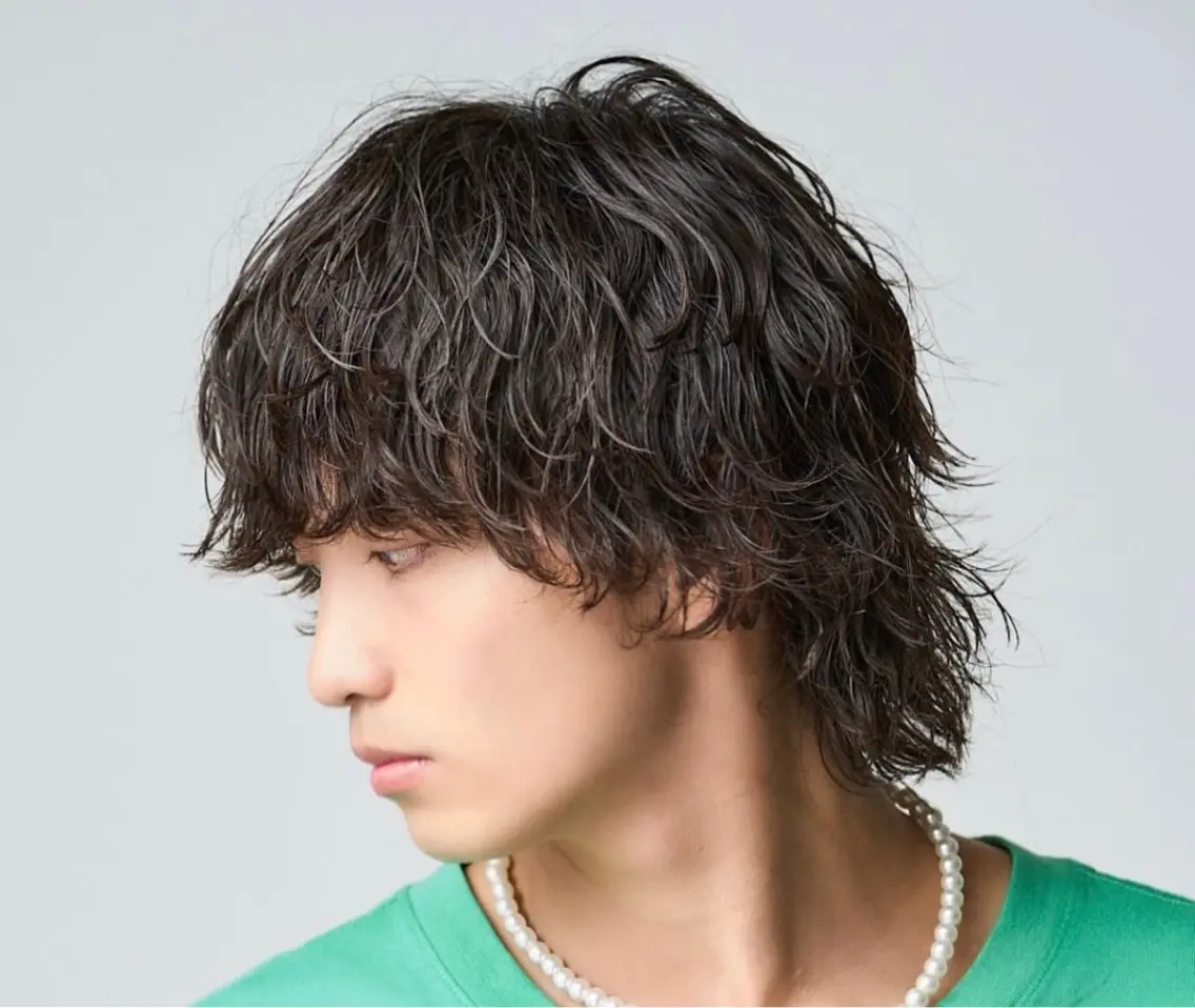 セミロング パーマ ヘアアレンジ メンズ fifth 石川 凪のヘアスタイル