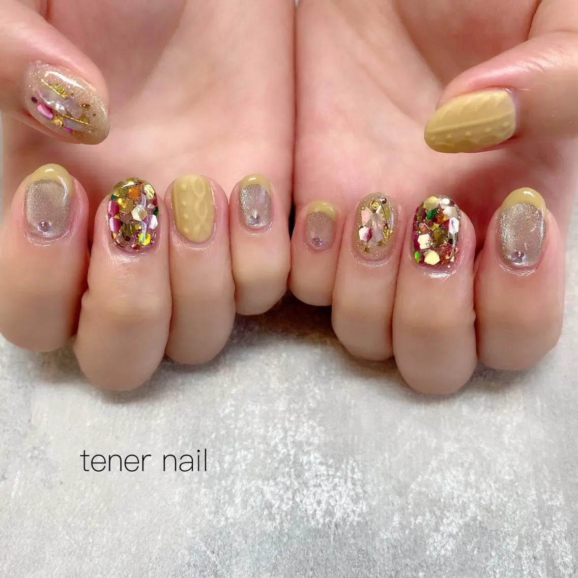 ネイル 黄色 テネルネイル tener nailのネイルデザイン