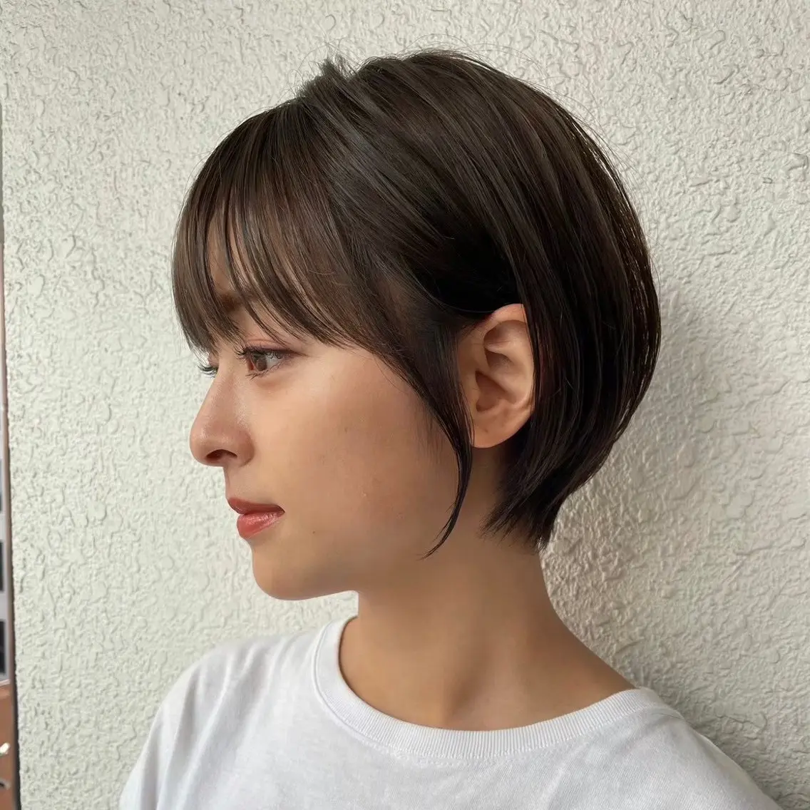 ショート りな💗垢抜け前髪/ レイヤー💗縮毛矯正のヘアスタイル