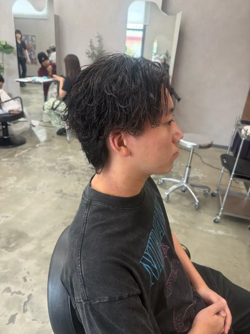 ミディアム ミディアムパーマ カット パーマ LITA hair メンズ専門野上晃生のヘアスタイル