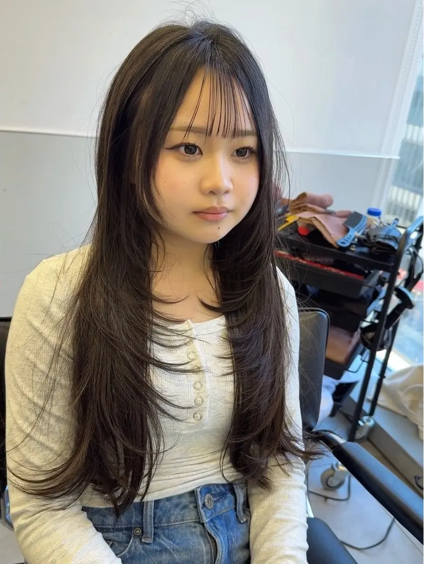 ロング 韓国風ヘア レイヤーカット トリートメント カット トリートメント 韓国ヘア🇰🇷 スズキのヘアスタイル