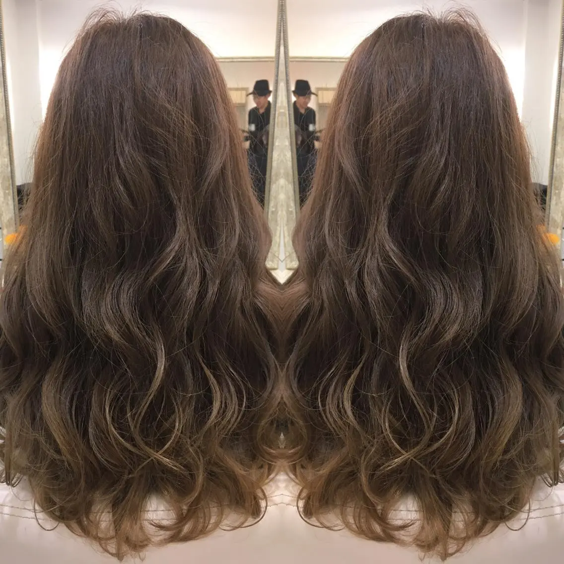 セミロング ロング カラー 髪質改善 中川 翔のヘアスタイル