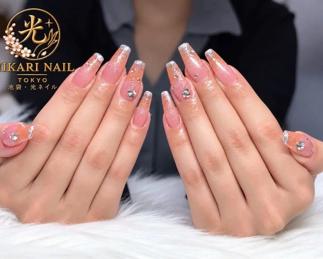 ネイル チークネイル 長さ出し フレンチネイル ガーリー ハロウィン ハンドネイル HikariNail Ikebukuroのネイルデザイン