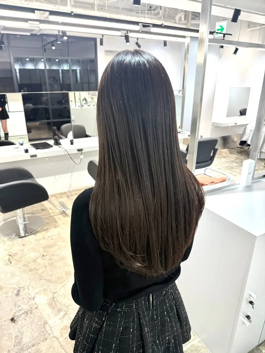 ロング カット 縮毛矯正 トリートメント 髪質改善/艶カラー /梅田/菅野🌟のヘアスタイル