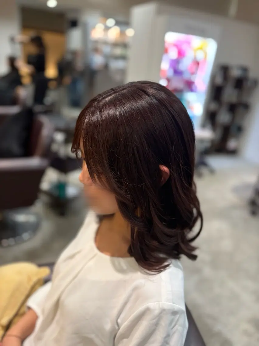 ミディアム ピンクブラウン ヘアカラー トリートメント sweep 綾奈🐰🔑のヘアスタイル