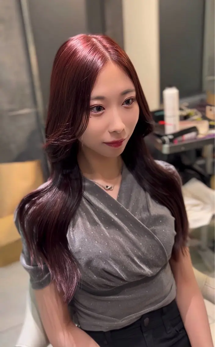 カラー ボルドーカラー レッドカラー 二宮 陽太のヘアスタイル