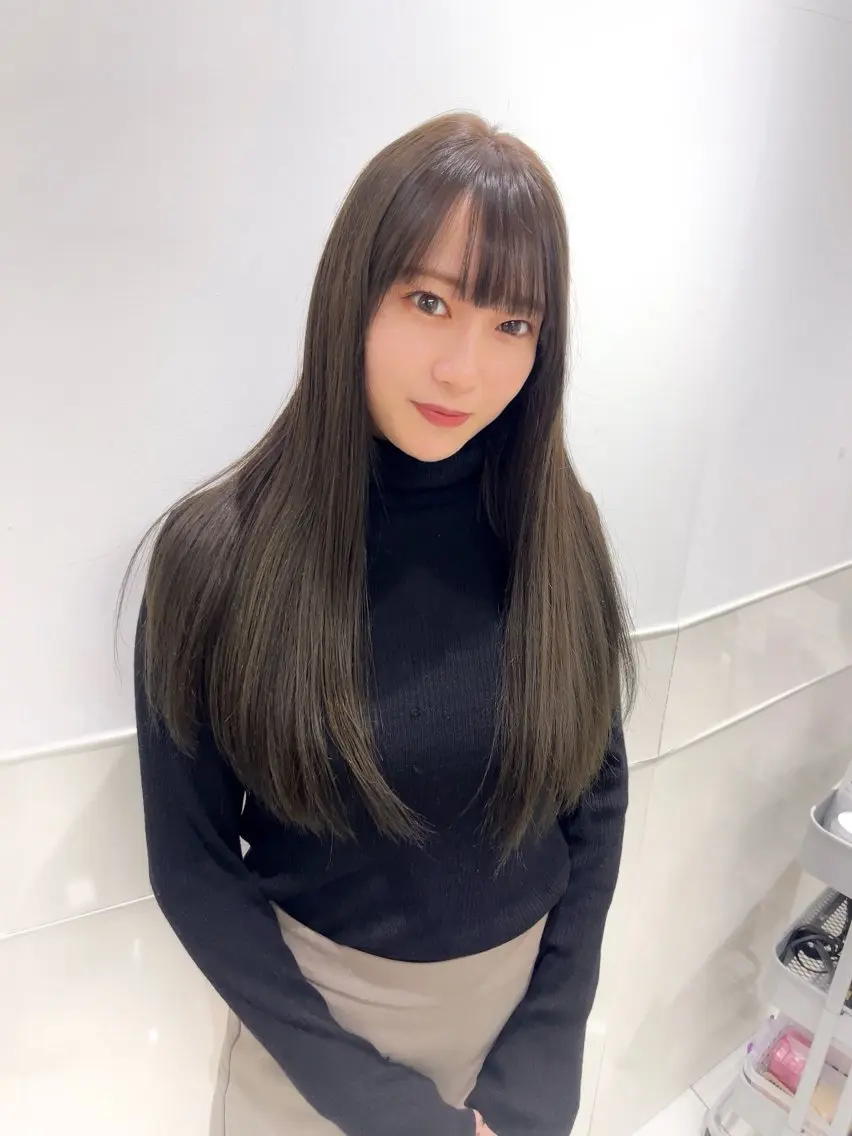 ロング カラー ブリーチ 透明感カラー ブリーチなしカラー りおな/髪質改善/ カラー /平尾のヘアスタイル