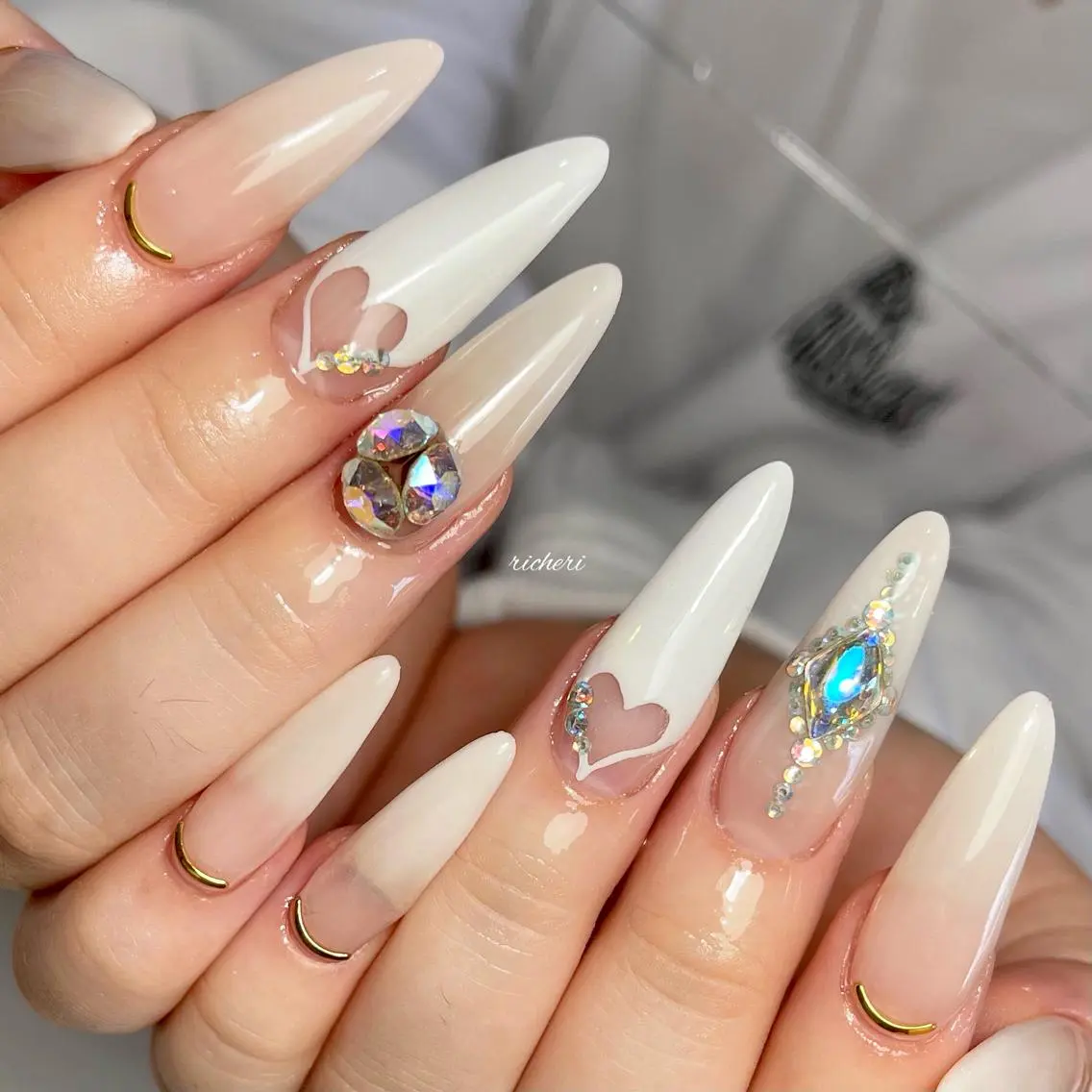 ミディアム ネイル 韓国風ヘア アートネイル フットネイル フレンチネイル ジェルネイル richeri beautyのその他イメージ