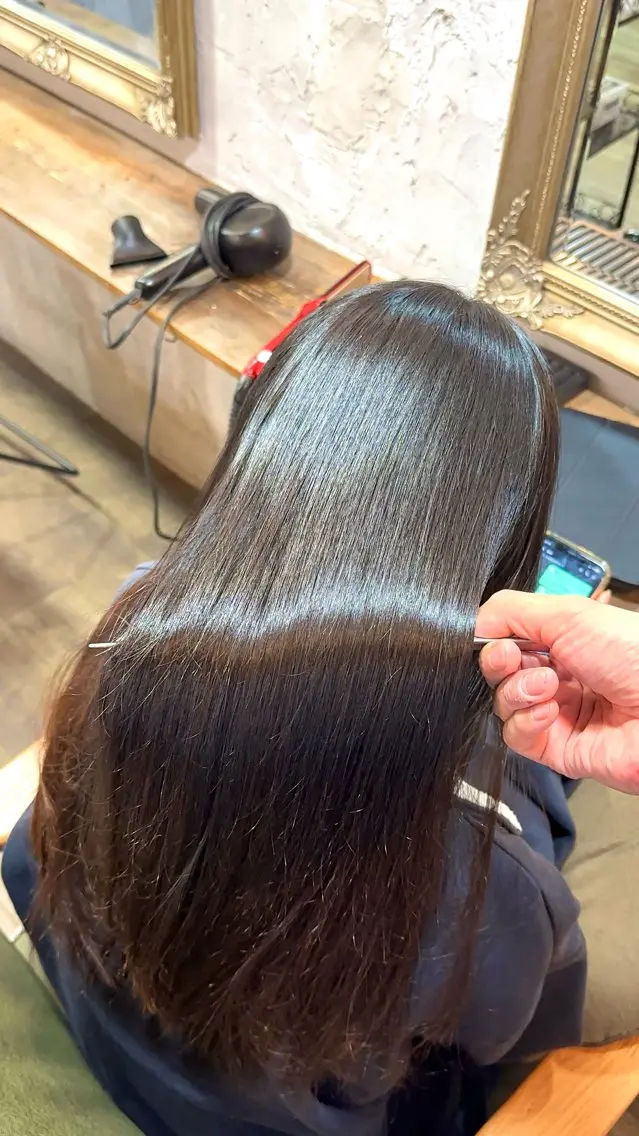 ロング カット 縮毛矯正 トリートメント 髪質改善/美髪矯正 🪼土屋そーたのヘアスタイル