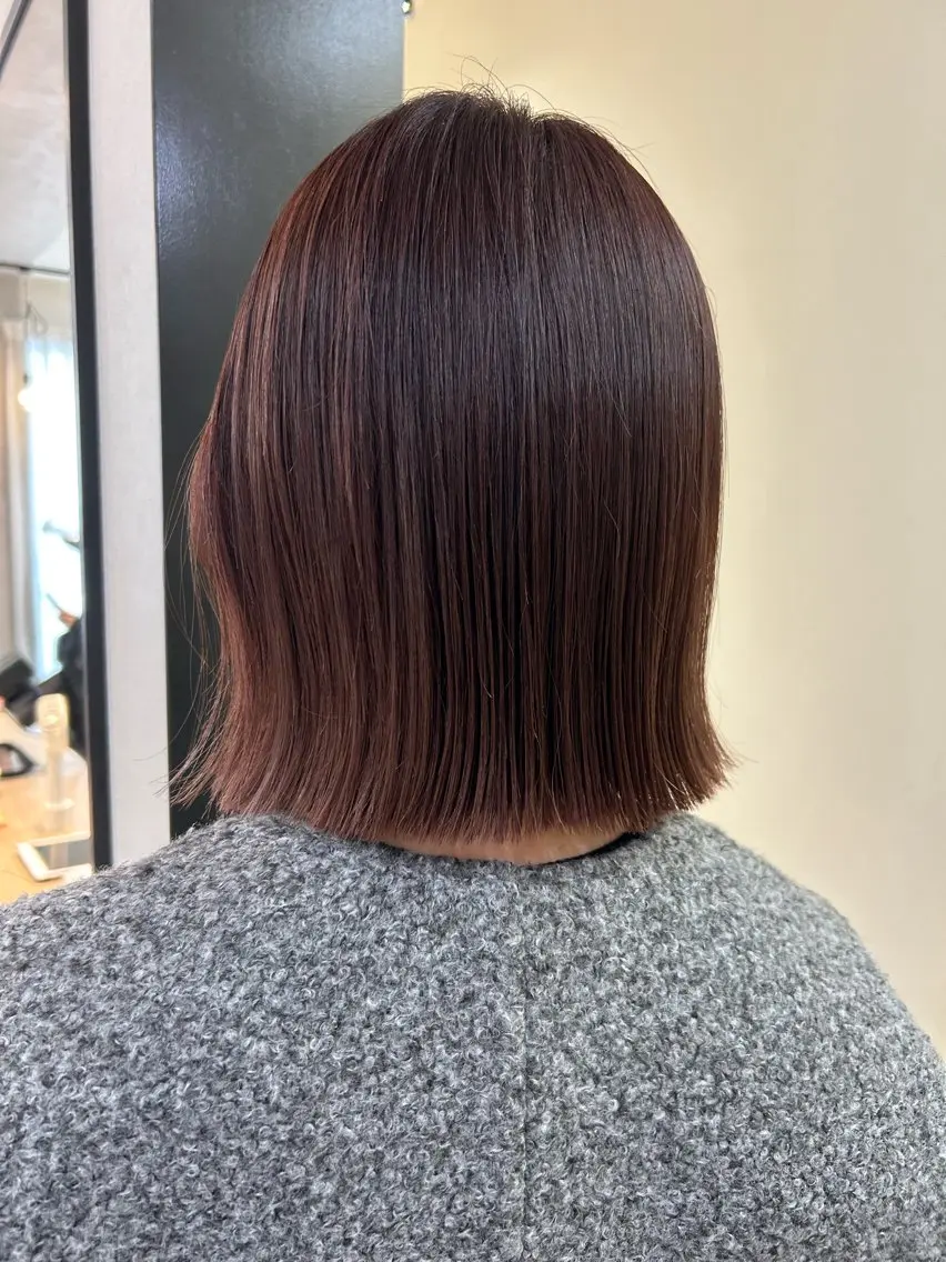 ショート カラー ブラウンカラー ピンクカラー ピンクブラウン ボブ hubhair レイヤー/透明感のヘアスタイル