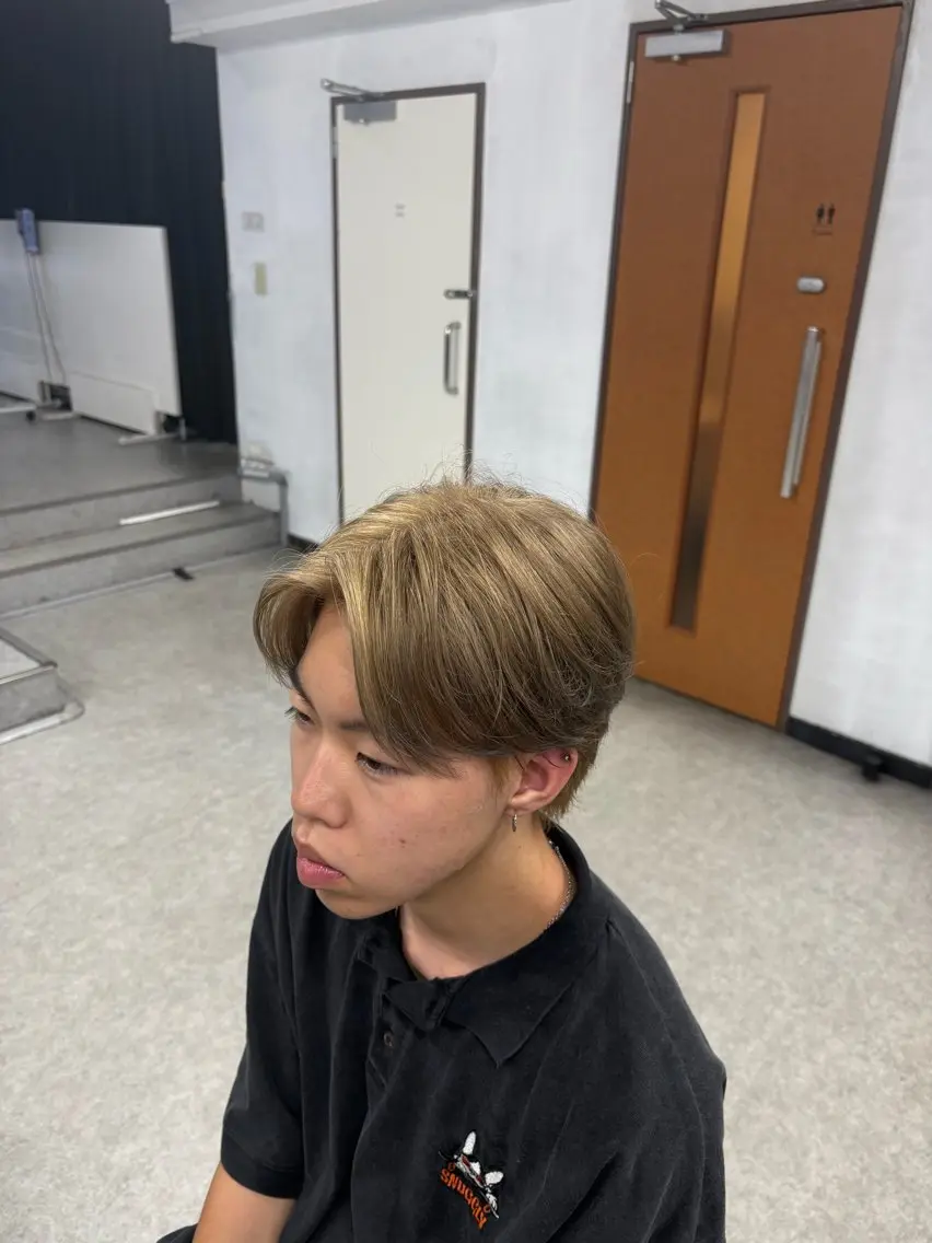 ショート カラー パーマ ヘアアレンジ メンズ キッズ アップバング センターパート メンズハイライト マッシュ メンズパーマ 🔥メンズ特化🔥/ 福田朝輝のヘアスタイル