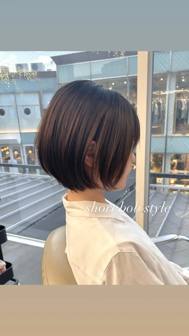 ショート ショートボブ ボブ ショートヘア カット ヘアカラー トリートメント ヘアセット ♡レイヤーボブ パーマ/うらら♡のヘアスタイル