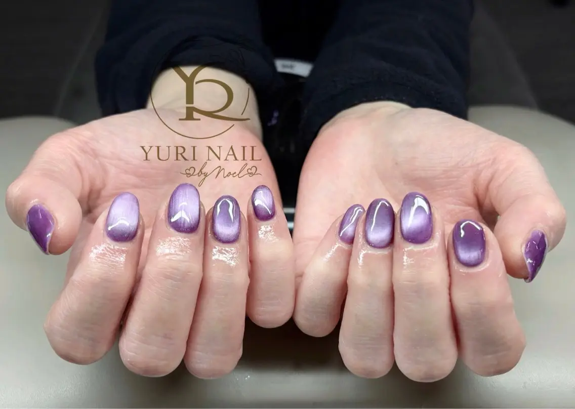 ネイル オーロラネイル ブルー チークネイル フットネイル フレンチネイル ハンドネイル フットネイル ハンドケア YURI Nail NARITAのネイルデザイン