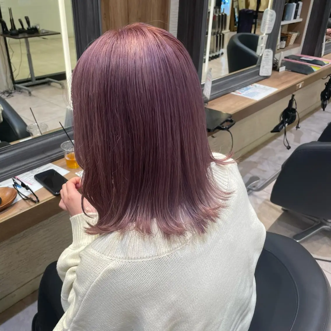 ミディアム カラー ブリーチ ラベンダーカラー ピンクカラー ピンクラベンダー レイヤー/ハイトーン 🫧‪Erikaのヘアスタイル