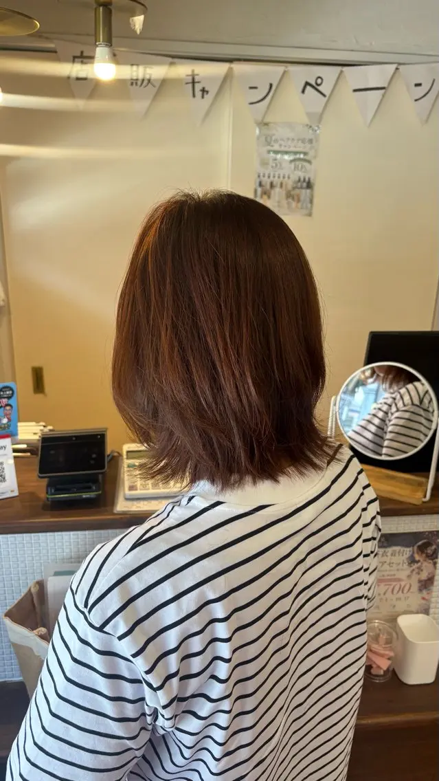 ミディアム カラー カット ヘアカラー 元山 透明感艶カラー 🌻レイヤーカットのヘアスタイル