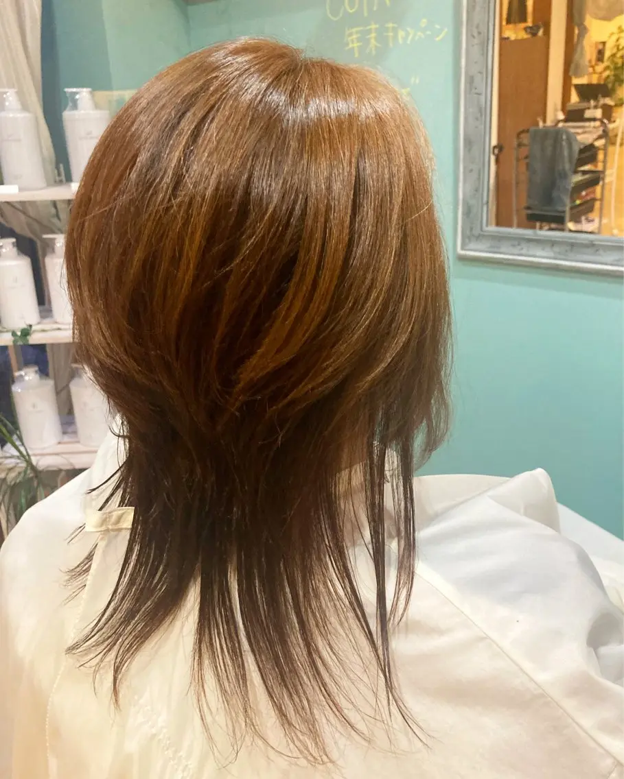 ミディアム カラー 谷川 穂のヘアスタイル