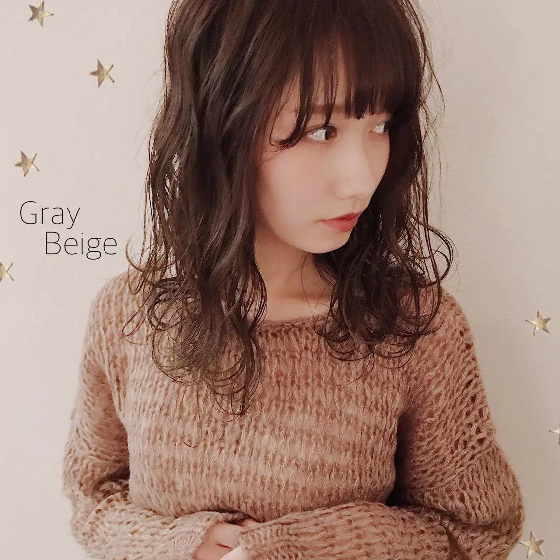 ミディアム カラー カット ヘアカラー 市川 千夏のヘアスタイル