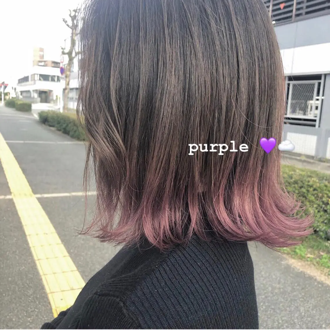 ミディアム カラー アッシュ パープルカラー パープルアッシュ 🪞顔周りカット🪞 北里朋子のヘアスタイル