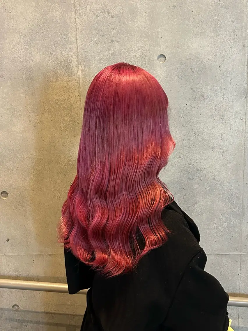 ロング カラー ピンクカラー 韓国レイヤー kira🌛のヘアスタイル