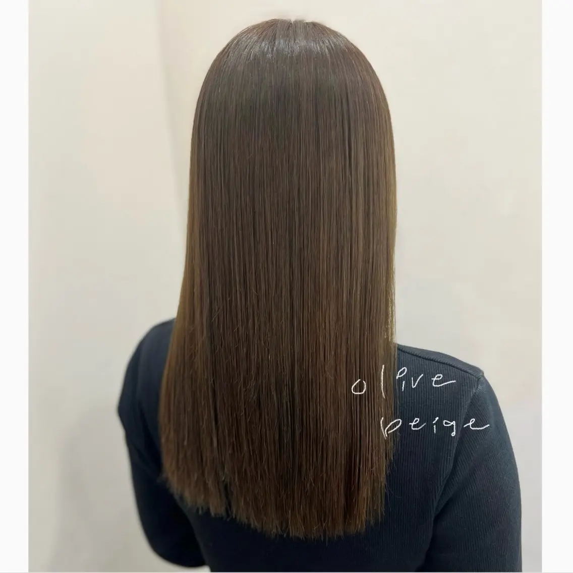 ロング カラー ベージュカラー ダブルカラー オリーブベージュ オリーブカラー Luana .Rioneのマツエク・マツパデザイン