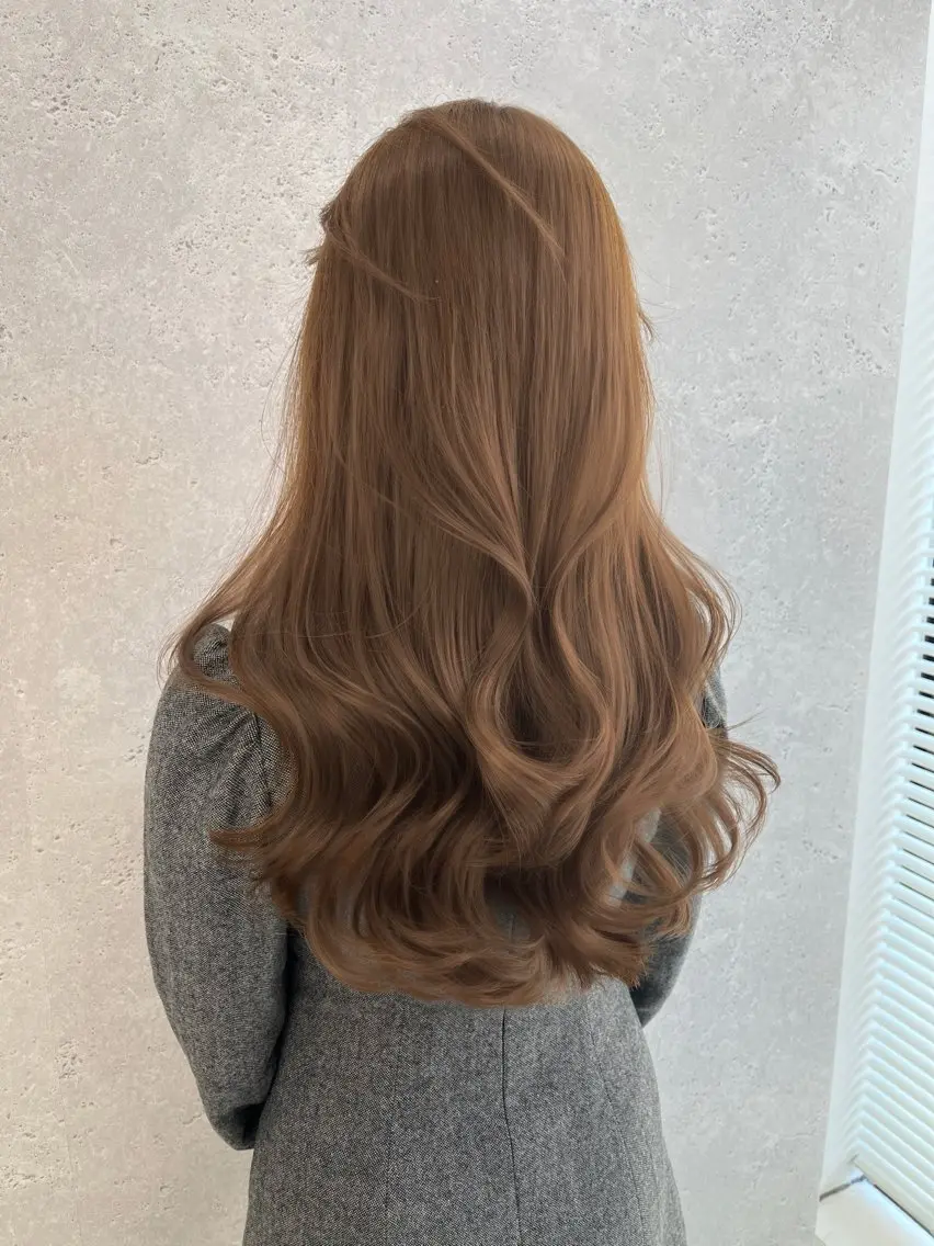 ロング ヘアカラー ヘアセット 🤍韓国ヘア特化 🤍力丸🤍のヘアスタイル