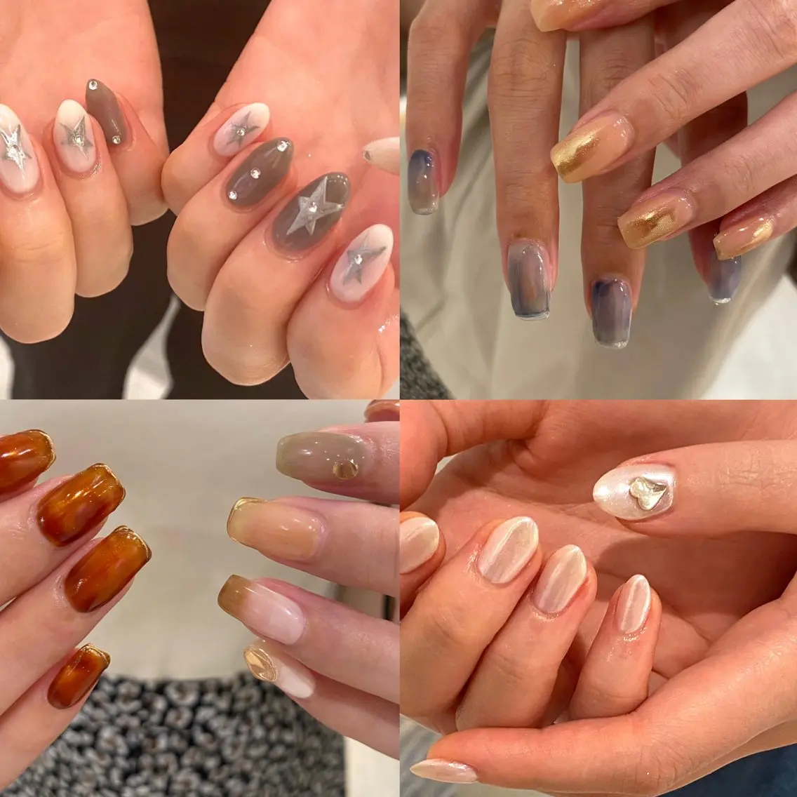 ネイル オーロラネイル ニュアンスネイル ぷっくりネイル ハンドネイル Ann nailのネイルデザイン