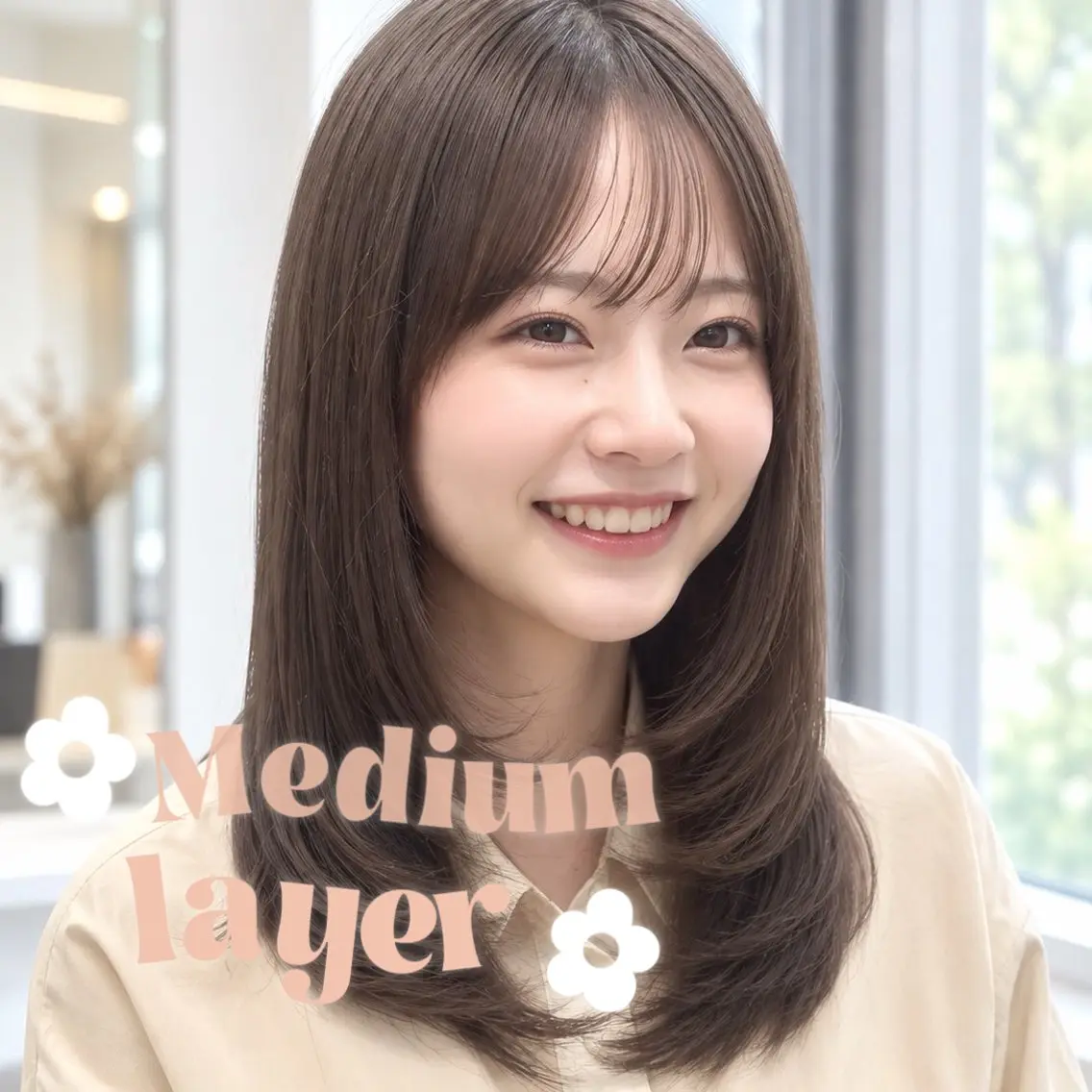 ミディアム カラー カット ヘアカラー レイヤーカット/ ダブルカラー/セイナのヘアスタイル