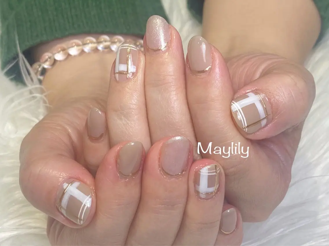 ネイル ホワイト ハンドネイル Nail salon Maylilyのネイルデザイン
