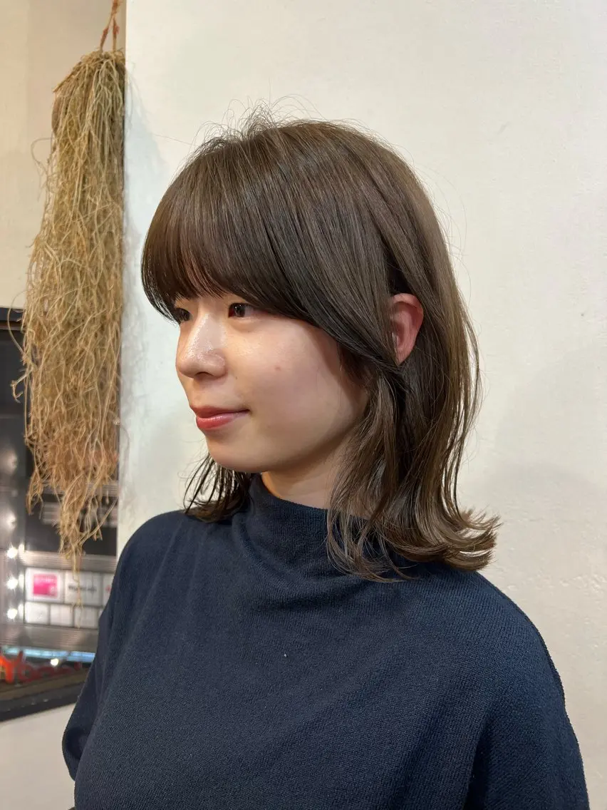 カラー ベージュカラー オリーブベージュ 韓国ヘア 🎀華澄のヘアスタイル