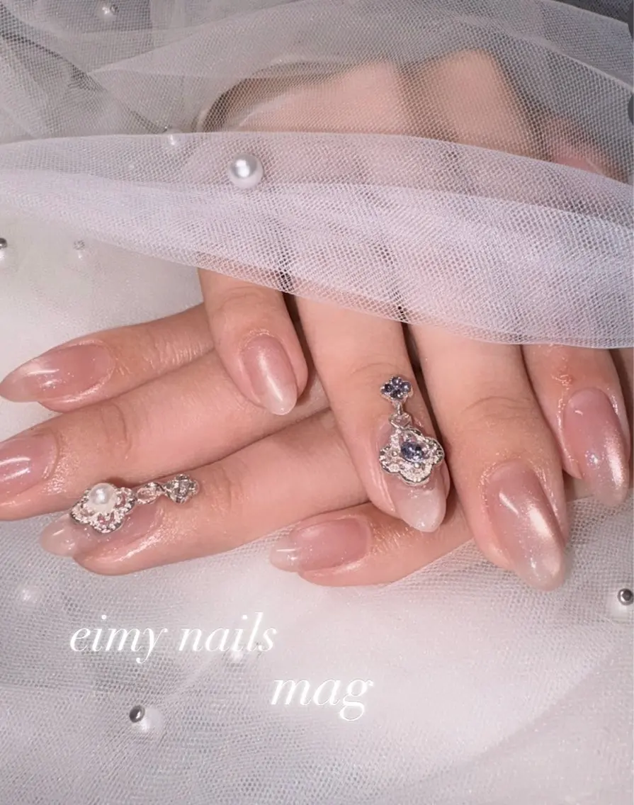 ネイル マグネットネイル マグネットワンカラー ワンカラーネイル ピンク シンプルネイル ハンドネイル eimy nails♡のネイルデザイン