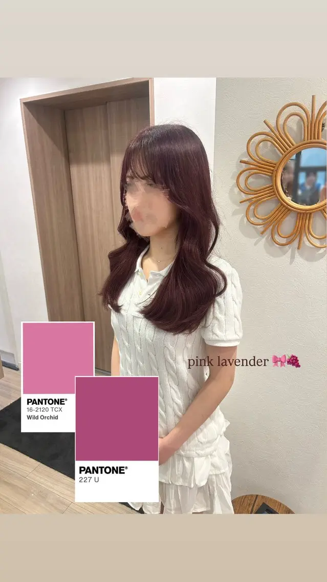 ロング カラー ブリーチ ラベンダーカラー ブリーチなしカラー ピンクカラー ピンクラベンダー ヘアカラー Ami♡表参道/艶髪 ピンク/盛れカットのヘアスタイル