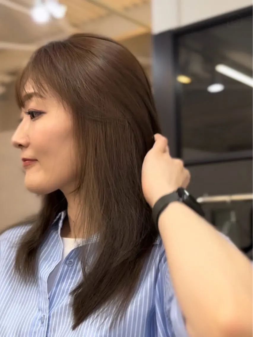 セミロング カラー 透明感カラー soa.ママ美容師 寺田典子のヘアスタイル