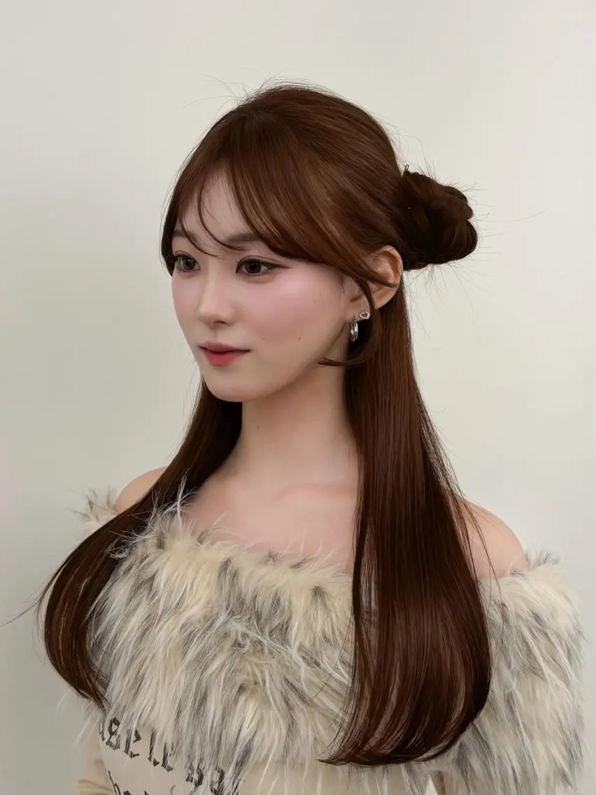 ロング カラー レイヤーカット 小顔カット カット ヘアカラー トリートメント 韓国ヘア/レイヤー/ 顔まわり足立遥奈のヘアスタイル