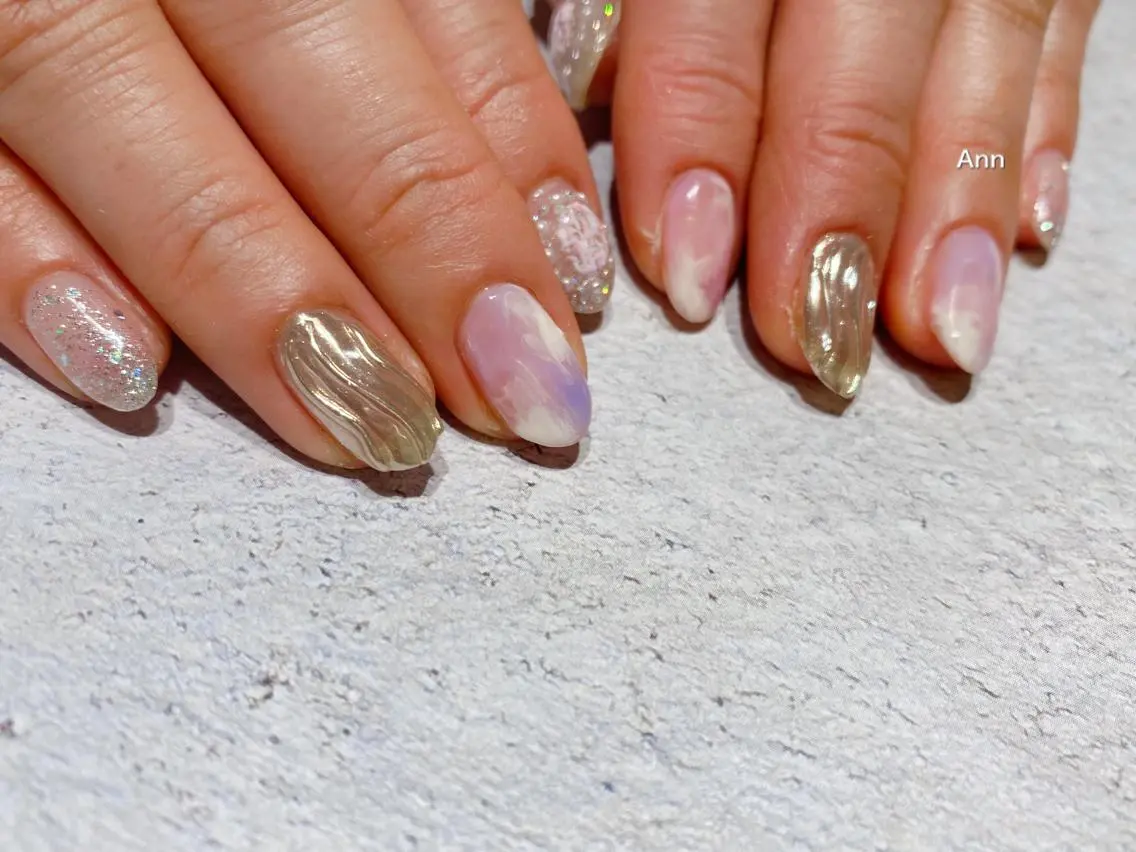 ネイル ニュアンスネイル 春ネイル Ann nailのネイルデザイン