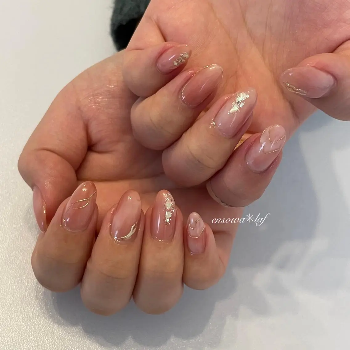 ネイル ニュアンスネイル ピンク ensowa✱laf NAILのネイルデザイン