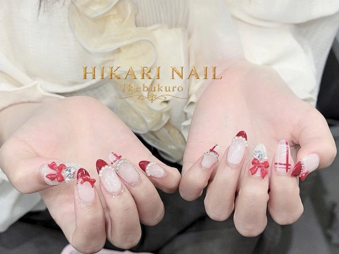 ネイル ハロウィン 持ち込み 冬ネイル クリスマス ハンドネイル HikariNail Ikebukuroのネイルデザイン