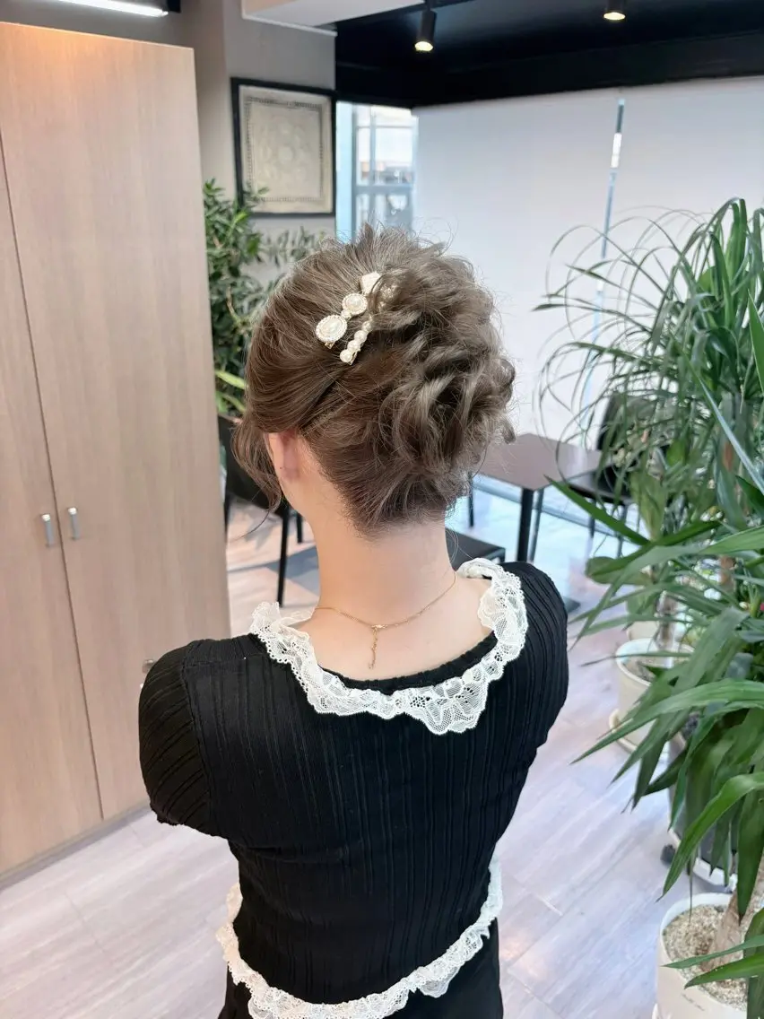 ミディアム ヘアアレンジ ヘアセット arika さやのマツエク・マツパデザイン