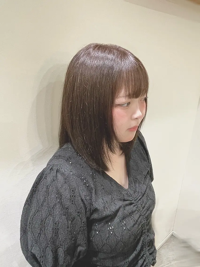 ミディアム カラー ベージュカラー ブラウンカラー ブラウンベージュ ヘアカラー こころ🎀 カラーモデル様募集中のヘアスタイル