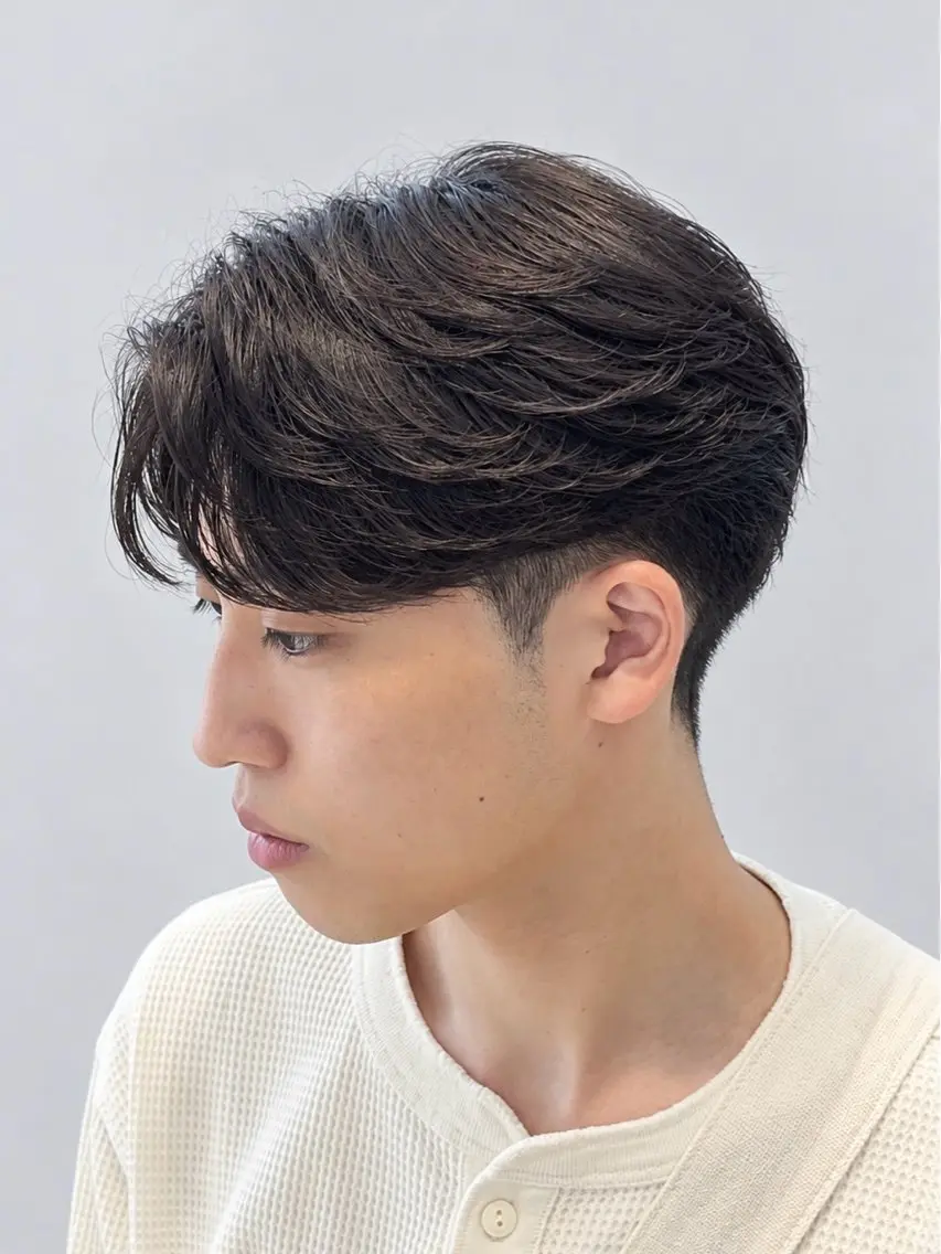 ミディアム パーマ メンズ カット 縮毛矯正 トリートメント ヘアセット yukiho❤️ GAUDI 池袋のヘアスタイル