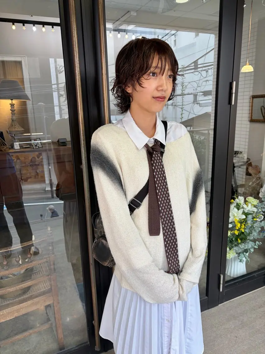 ショート パーマ ボブレイヤー ショートレイヤー ボブ レイヤーカット ショートヘア カット パーマ 千葉 郁也のヘアスタイル