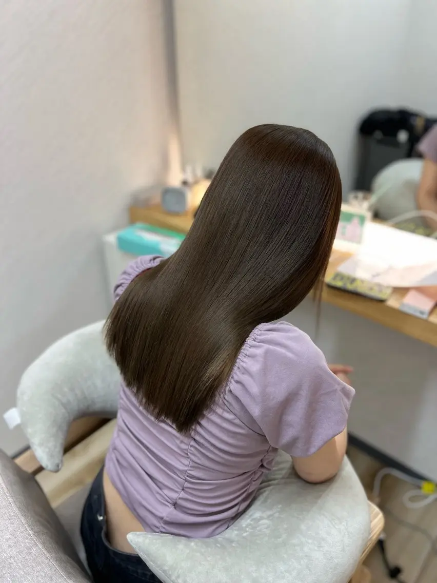 ロング カラー グレージュ シアーグレージュ 髪質改善 カット ヘアカラー トリートメント ECLART 町田 井口聖也のヘアスタイル