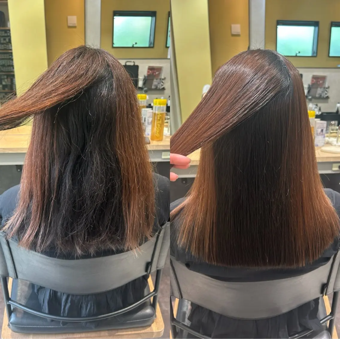ロング パーマ 髪質改善 ストレートパーマ カット 縮毛矯正 トリートメント hubhair レイヤー/透明感のヘアスタイル