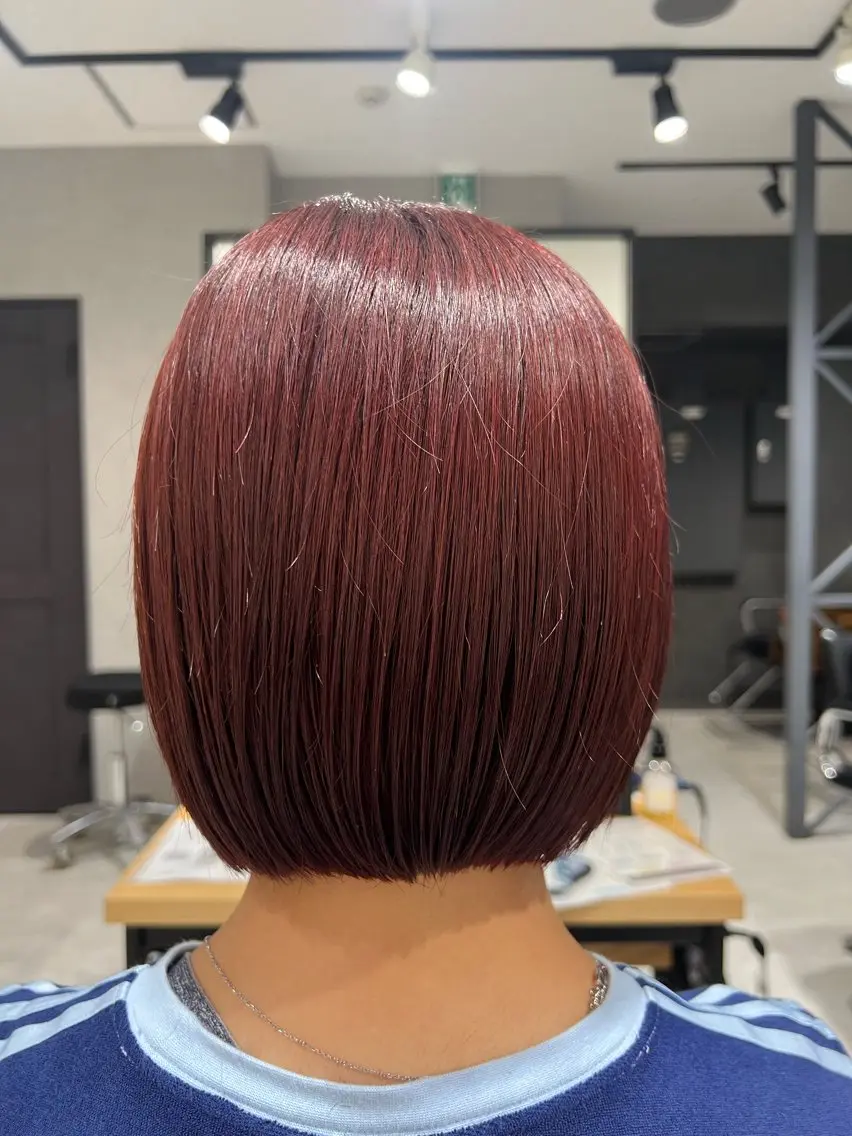 ショート カラー 曲がる縮毛矯正 バレイヤージュ森田のヘアスタイル